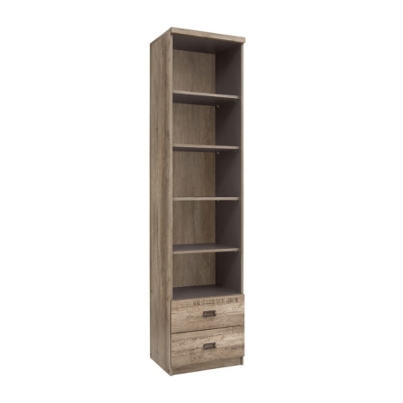 Malcolm Bookcase 50cm x 205.5cm x 40cm Black Red White