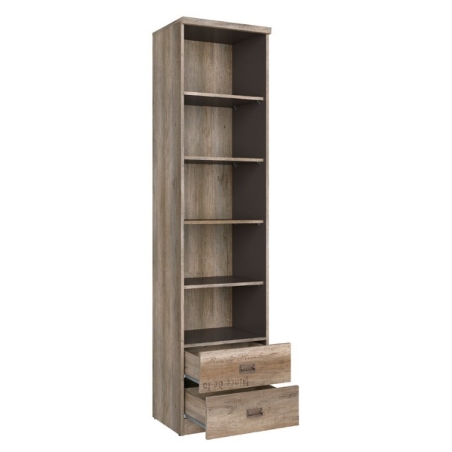 Malcolm Bookcase 50cm x 205.5cm x 40cm Black Red White