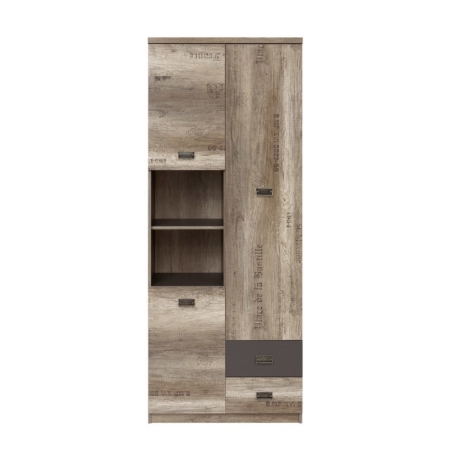 Malcolm bookcase 80cm x 205.5cm x 40cm Black Red White