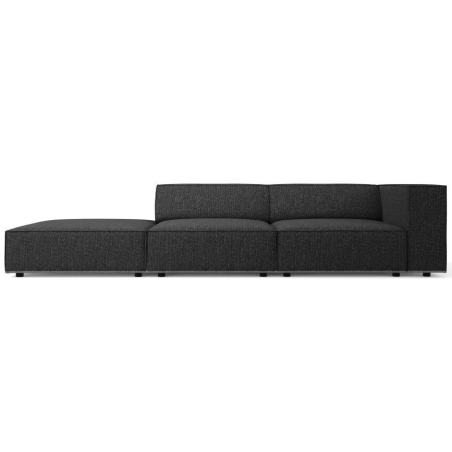 Sofa 4-osobowa szenil Arendal Cosmopolitan Design lewostronna czarny