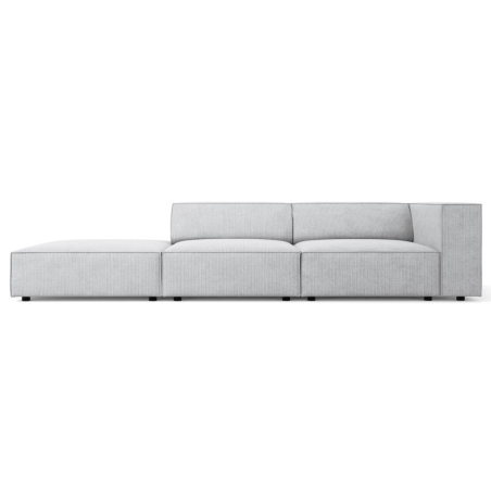 Sofa 4-osobowa szenil z efektem sztruksu Arendal Cosmopolitan Design lewostronna jasny szary