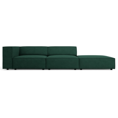 Sofa 4-osobowa szenil z efektem sztruksu Arendal Cosmopolitan Design prawostronna zielony