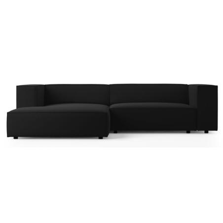 Narożnik 3-osobowy Arendal welur Cosmopolitan Design lewostronny czarny