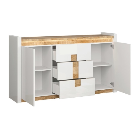 Alameda chest of drawers Black Red White