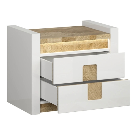 Alameda bedside table Black Red White