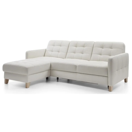 Corner side - Left, colour - Cream shades, Sweet skins I Madras - Madras leather G-105 cream, Choice of SweetSit feet - Beech nature