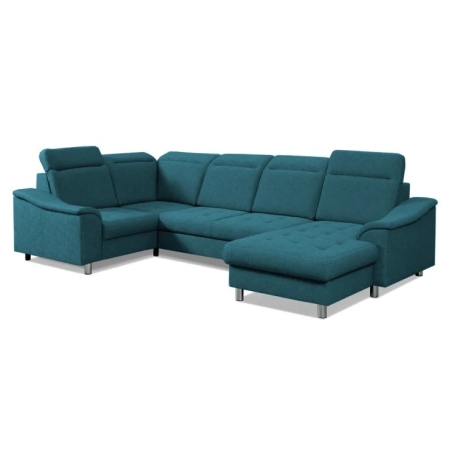 Narożnik Geneva 340x199cm Meblosoft wersja prawa niebieski
