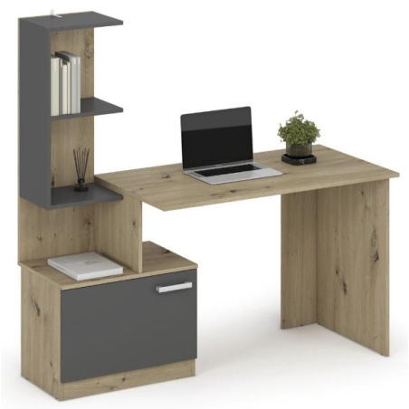 Miso desk with bookcase Halmar