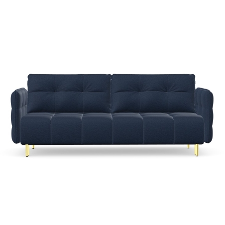 Sofa Cavola Gold Puszman na złotych nóżkach, granatowy