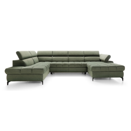 Lugano III Black Pushman corner sofa