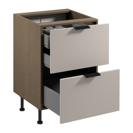 Lower kitchen cabinet Sorento D60S2+1 AX + cutlery insert Gała Meble