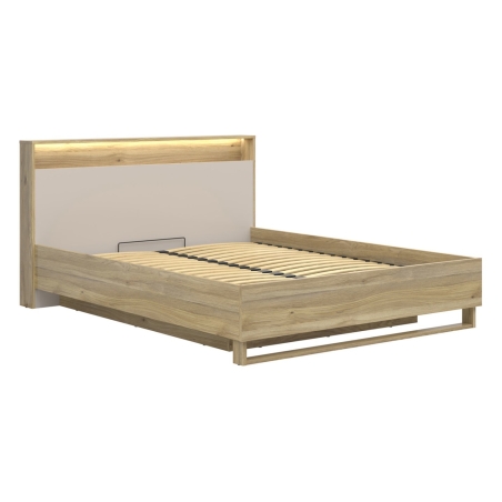 Dalva bed 160x200 with frame and container oak mauvella/kashmir Black Red White