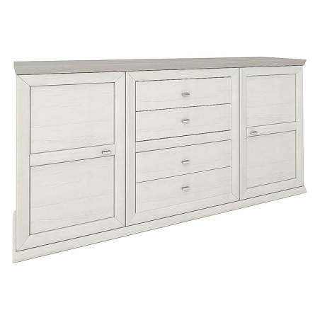 Camron 180 cm chest with 2 doors and 4 drawers aurelio pine Black Red White