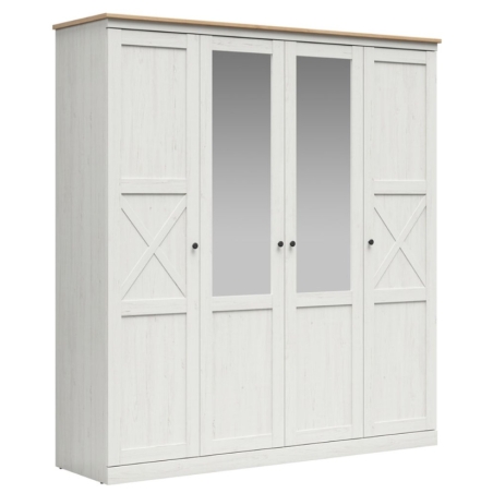 Frija wardrobe 203 cm Black Red White