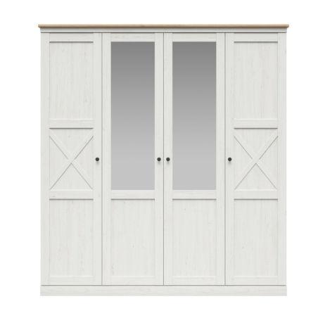 Frija wardrobe 203 cm Black Red White