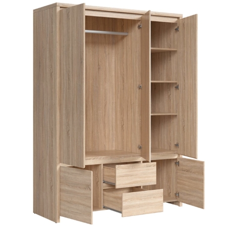 Kaspian wardrobe SZF5D2S Black Red White