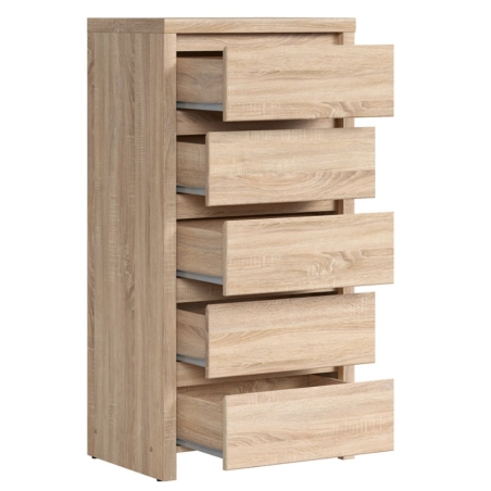 Kaspian chest of drawers KOM5S Black Red White