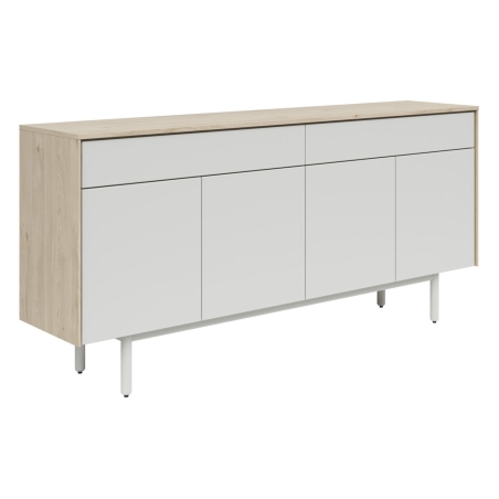 Ema 180 cm chest of drawers with 4 doors and 2 drawers jackson hickory/light grey Black Red White