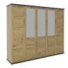 Szafa pięciodrzwiowa Benton 254 cm z lustrem dąb artisan Black Red White