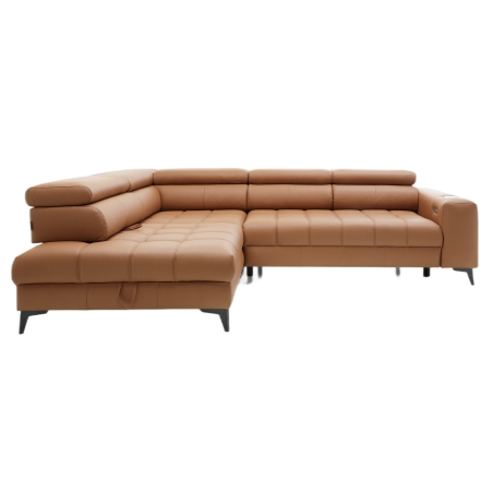 Baggio natural leather Versailles corner sofa