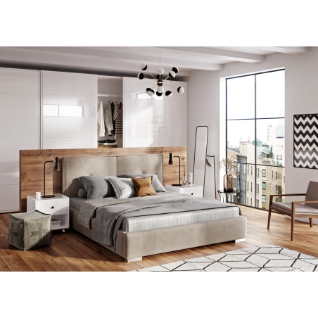 Upholstered bed with Drogarati 160x200cm container Forte