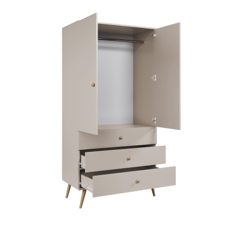 Closet with drawers on wooden legs Boho