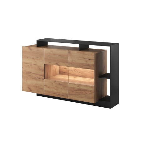 Laski Meble Alva Black / Oak Craft Gold Sideboard