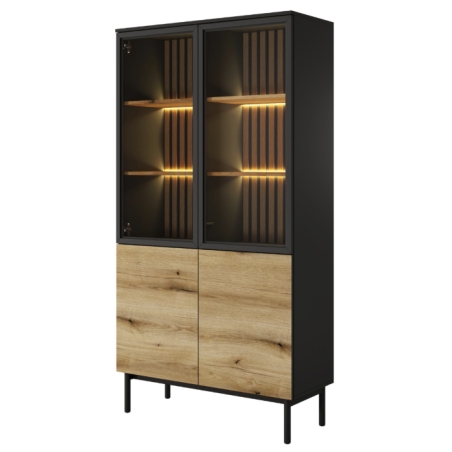 Laski Meble Lang Display Cabinet with LED Lighting