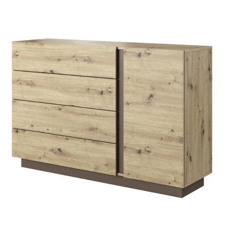Laski Meble Arco 138 D4S Chest of Drawers Oak/Graphite