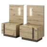 Laski Meble Arco x2 Oak/Graphite Nightstands with LED