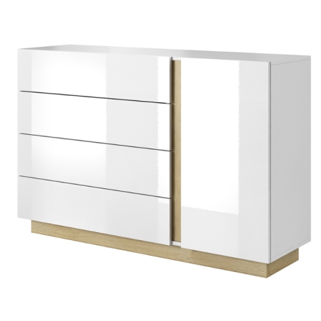 Laski Meble Arco 138 D4S White and Oak Sideboard