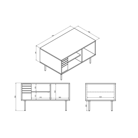 ARD-ST96 Table Oak/Black