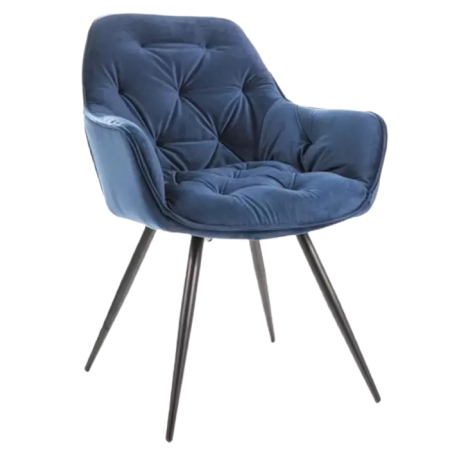 Cherry Velvet chair navy blue Bluvel 86 Signal