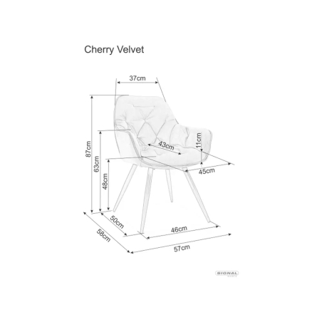 Krzesło Cherry Velvet szare Bluvel14 Signal