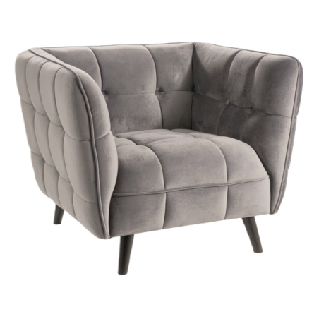 Castello 1 velvet grey bluvel 14 wenge armchair Signal