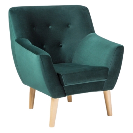 Armchair Nordic 1 Velvet Green Upholstery Bluvel 78 Signal