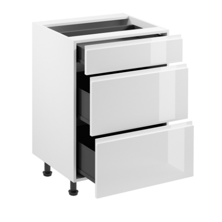 Base cabinet D60S3 with three drawers Aspen Gala Meble