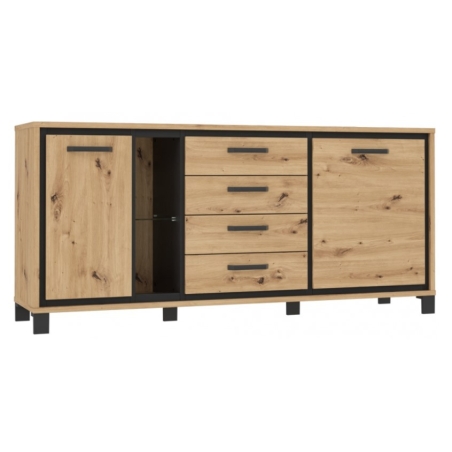 Trondheim L chest of drawers TDHK242L artisan oak / black oak Forte