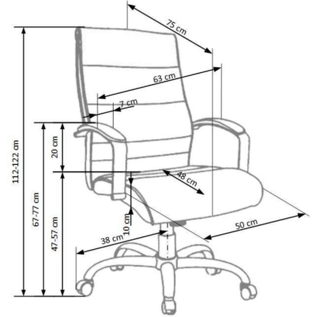 Texas office armchair black - leather Halmar