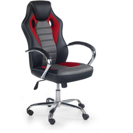 Scroll office armchair black / red / ash Halmar