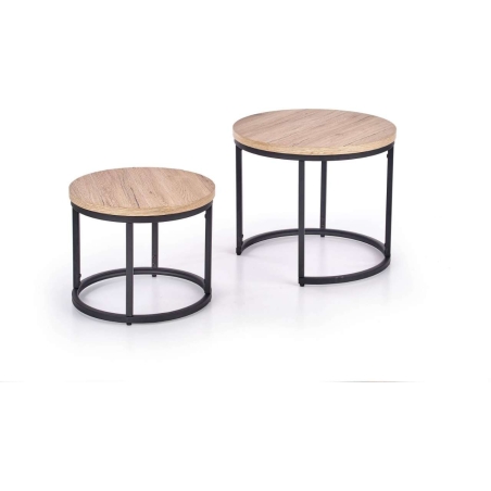 Oreo set of two benches oak san remo / black Halmar