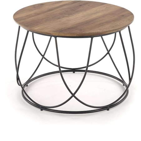 Nubira bench Walnut top Black frame Halmar