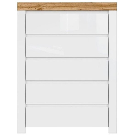 Holten chest of drawers KOM6S Black Red White