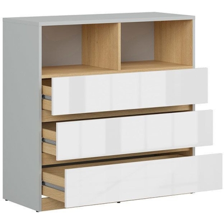 Nandu chest of drawers KOM3S Black Red White