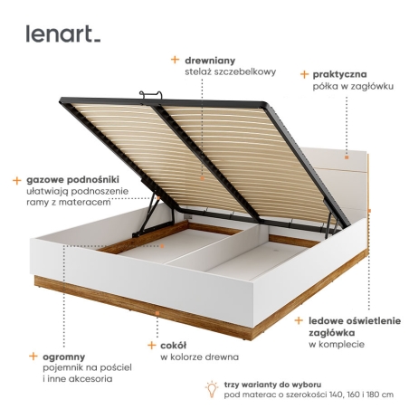 Łóżko Dentro DT-02 (180) Lenart