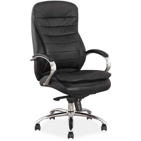 Swivel armchair Q-154 black leather Signal