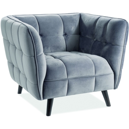 Castello 1 velvet grey bluvel 14 wenge armchair Signal