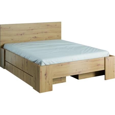 Bed 160 L1 Malta oak artisan/white matt Gała Meble