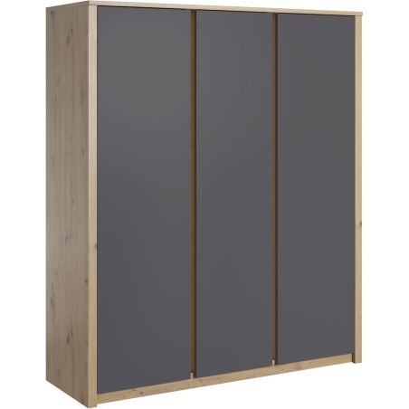 Wardrobe S3D Malta oak artisan/smooth grey Gała Meble
