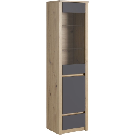 Cabinet W1D Malta oak artisan/smooth grey Gała Meble